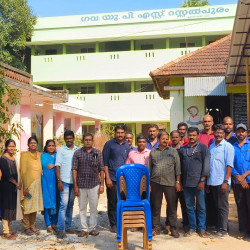 FL-09 BALARAMAPURAM WAREHOUSE DISTRIBUTING 60 PLASTIC CHAIRS TO GOVT.UP SCHOOL RUSELLPURAM