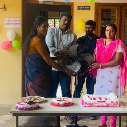 FL-09 PATHANAMTHITTA WAREHOUSE DONATING PEDESTAL FAN AND UTENSILS TO GOVT LPS KODUMTHARA