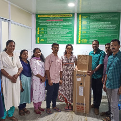 FL-09 THODUPUZHA WAREHOUSE DONATING WATER DISPENSER AND MEDICAL DEVICES TO GOVT. DISTRICT HOSPITAL THODUPUZHA